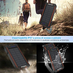 POWERADD Powerbank Solare Apollo2 Caricabatteria Portatile Batteria 12000mAh
