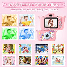 Carica l'immagine nel visualizzatore di Gallery, SeHeTop Macchina Fotografica Bambini, 2.0 Pollici Schermo Ricaricabile Fotocamera Digitale, 1080P Videocamera Regalo Giocattolo di Natale &amp;Compleanno per Ragazze 3-10 Anni, Scheda 32GB (Rosa)