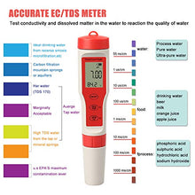 Carica l&#39;immagine nel visualizzatore di Gallery, PH Meter digitale con ATC,4 in 1 TDS EC Temp - 0,01 Risoluzione 0-14pH 02