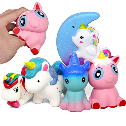 Amteker 5 Pezzi Kawaii Unicorno Squishy - Giganti Slow Rising Giocattoli... - Ilgrandebazar