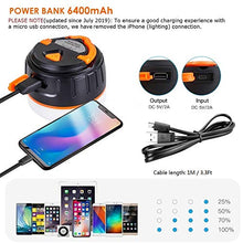 Carica l'immagine nel visualizzatore di Gallery, Lanterna da campeggio, lanktoo luci per tende ricaricabili Nero + Arancione