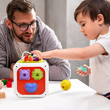 Carica l'immagine nel visualizzatore di Gallery, Giochi Bambini 1 2 Anno, 7 in 1 Montessori Sensoriali Giocattoli 6 9 18 Mesi Educativi Cubo di Attività Selezionatore di Forme, Motor Skill Development Compleanno Regalo