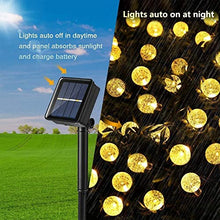 Carica l'immagine nel visualizzatore di Gallery, Moxled Catena Luminosa Esterno Solare, 11M 60 LED Luci Solari Esterno Impermeabile, 8 Modalità Cristallo Globo Lucine Decorative ad Energia Solare per Giardino, Patio, Festa (Bianco Caldo)