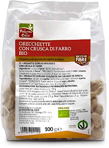 la FINESTRA sul CIELO Orecchiette di Crusca Farro Bio - 100 g