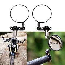 Carica l&#39;immagine nel visualizzatore di Gallery, Rotondi Moto Specchietti Retrovisori Laterali 7/8&#39;&#39; 22mm Specchio di #2-Nero - Ilgrandebazar
