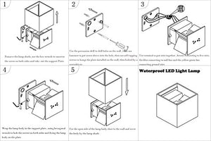 12W Lampade da Parete per Esterno / Interni Led, Applique Nero - Ilgrandebazar