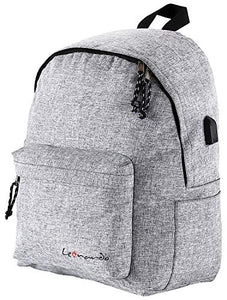 Leonardo Zaino Casual Classico con Lucchetto, Imbottito per Tablet, Nero