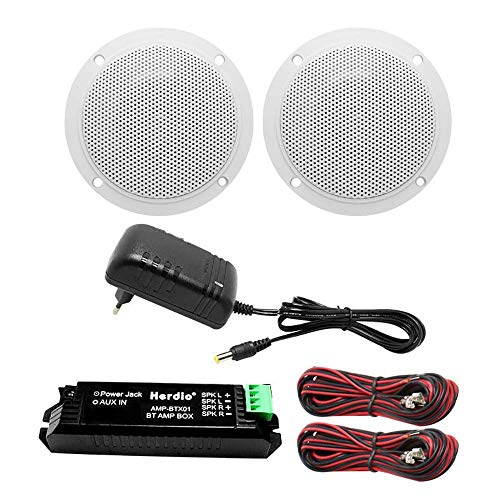 Herdio - Set di altoparlanti da soffitto, Bluetooth, impermeabili, per bianca
