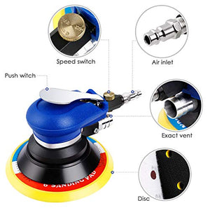Amzdeal Levigatrice Rotorbitale Pneumatica Eccentrica Smerigliatrice Palmare...
