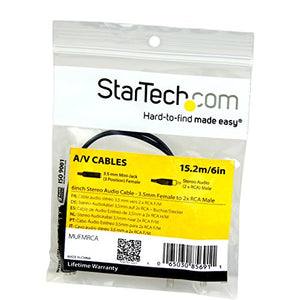 StarTech.Com Cavo Adatattore Audio Stereo con Presa Mini Jack Femmina da 3.5...