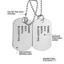 Carica l&#39;immagine nel visualizzatore di Gallery, OIDEA Collana Dog Tag Uomo Militare Lega con Pendente Argento - Ilgrandebazar