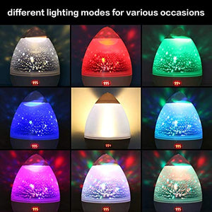 Lampada Proiettore Stelle con Timer, Luce Notturna per Bambini 4 Bianco