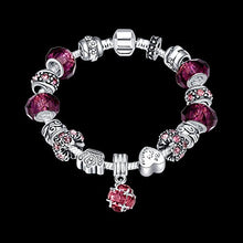 Carica l&#39;immagine nel visualizzatore di Gallery, LDUDU Bracciale Charms da donna in argento con charms vetro di... - Ilgrandebazar