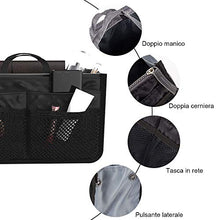 Carica l'immagine nel visualizzatore di Gallery, Borsa Organizzatore Organizer in Tessuto con Doppio Manico Nero