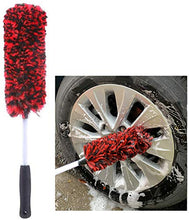 Carica l'immagine nel visualizzatore di Gallery, Clean world - Spazzola per ruote in lana sintetica 17.7inch Red, Rosso e nero.