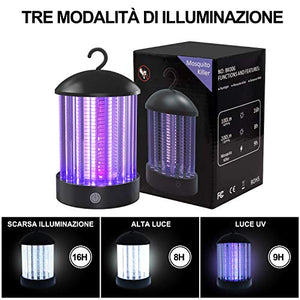 QcoQce Zanzariera Elettrica USB Ricaricabile, IP66 Impermeabile UV BK006-B
