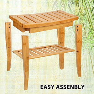 JingPeng - Panca da doccia in legno di bambù, ideale per interni ed esterni...