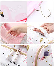 Carica l'immagine nel visualizzatore di Gallery, Tuscall Beauty Case da Viaggio appendere Borsa Toilette - Pink Flamingo
