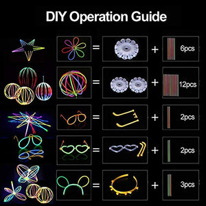 AYAOQIANG 200 Barre Luminose per Party,Braccialetti Fluorescenti Luminosi... - Ilgrandebazar