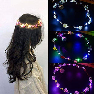 PTHTECHUS 12 Pezzi LED Fascia Fiori, Capelli Bambina Ghirlanda Fiori LED... - Ilgrandebazar