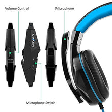 Carica l&#39;immagine nel visualizzatore di Gallery, Gaming Headset,DLAND 3.5mm hanno fissato PC stereo di gioco fascia Nero e blu