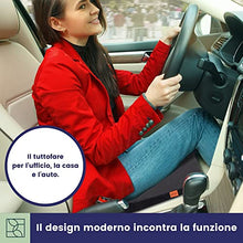 Carica l&#39;immagine nel visualizzatore di Gallery, Cuscino Cuneo - Cuscino per Sedile Auto – Cuscino per Sedia Ufficio – Cuscino Auto sedile e Ufficio Antiscivolo - Auto Cuscini Perfetto per Sedie da Ufficio o per l&#39;Auto (Nero/33.5 x 37 x 2-7.2 cm)