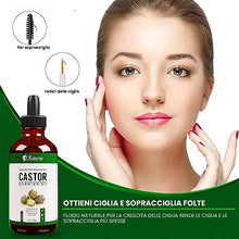 Carica l&#39;immagine nel visualizzatore di Gallery, Kanzy Olio di Ricino per Ciglia e Sopracciglia 100ml Olio di Ricino per Capelli, Unghie, Pelle e Barba 100% Pura Biologico Castor Oil con Set di Pennelli