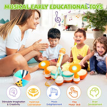 Carica l&#39;immagine nel visualizzatore di Gallery, Tamburo Giochi Bambino 1 2 Anno Strumenti Musicali Giocattoli Batteria Bambini 1 Anno Neonati Giocattoli Musicale Idea Regalo Natale Bambini Bambina 1 2 Anno