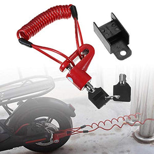 GOZAR Scooter Elettrico Antifurto in Acciaio Wire Lock Freni A Disco Rosso