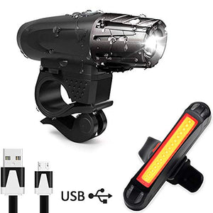 AMANKA Luce Bici, Luci LED per Bicicletta Ricaricabili USB Impermeabile,...