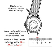 Carica l'immagine nel visualizzatore di Gallery, Archer Watch Straps | Premium Cinturino di Nylon Ricambio Sgancio 20mm, Nero - Ilgrandebazar