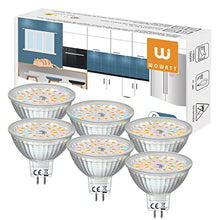 Carica l'immagine nel visualizzatore di Gallery, wowatt 6W Lampadina GU5.3 LED 12V Luce Calda 2800K Equivalente 80W Lampada Alogena Faretto MR16 CRI 92 Ra 720LM Spotlight LED GU5.3 Angolo a Fascio 120 °Nessun Sfarfallio Non Dimmerabile 6 Pezzi