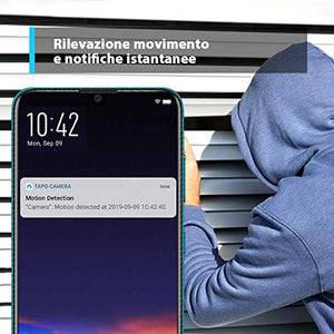 TP-Link Telecamera Wi-Fi Interno, Videocamera sorveglianza 1080P, Visione Notturna, Audio Bidirezionale, Notifiche in tempo reale del sensore di movimento(Tapo C200)