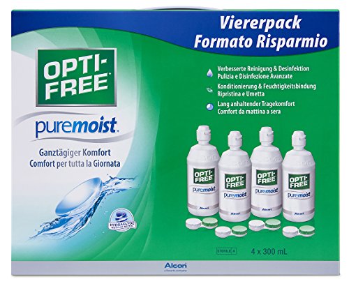 OPTI-Free PureMoist Detergente per lenti a contatto Systempack (4 x 300 ml) - Ilgrandebazar