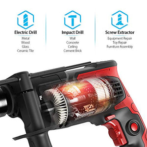Trapano elettrico, Meterk 850w 3000 RPM a Percussione, martello e... - Ilgrandebazar
