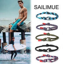 Carica l&#39;immagine nel visualizzatore di Gallery, sailimue 5 Pezzi Nautico Corda Bracciali Marine per Uomo Donna Handmade...