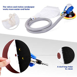 Amzdeal Levigatrice Rotorbitale Pneumatica Eccentrica Smerigliatrice Palmare...