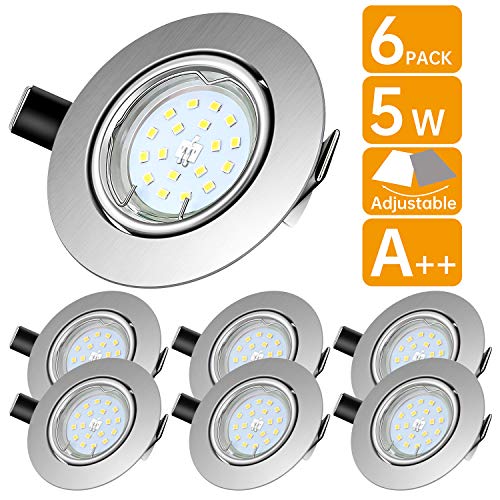 Lengjoy Faretti LED da Incasso per cartongesso,Orientabile con 2700k silver - Ilgrandebazar