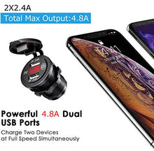 Carica l'immagine nel visualizzatore di Gallery, YGL Impermeabile Caricatore per auto doppio USB con Switch, Presa Rosso-4.8A