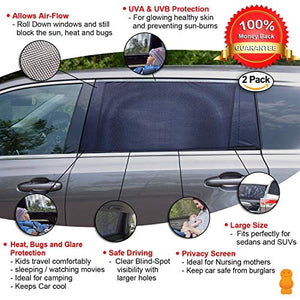 JELLYBABABABY - Confezione Da 2 Tendine Parasole Auto Nere per Oscuramento... - Ilgrandebazar