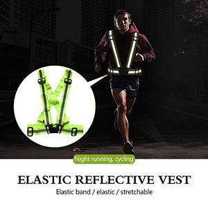 2 Pezzi Gilet di Sicurezza, SANTOO Imbragatura Riflettente Sicurezza con...