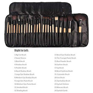 Pennelli Make Up,Cadrim 24 pezzi Set di pennelli professionali per Madera