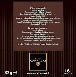Caffè Carracci, Capsule Compatibili Dolce Gusto, Orzo - 6 astucci da 16