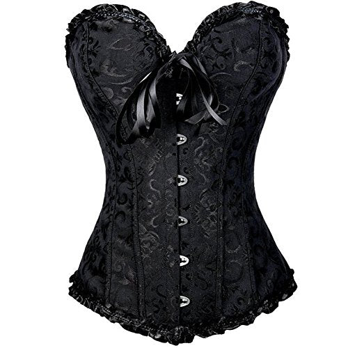 FeelinGirl Donna Corsetto Stile Gotico S(IT 38-40 GIROVITA: 60-65cm), Nero - Ilgrandebazar