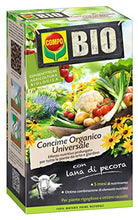 Carica l'immagine nel visualizzatore di Gallery, COMPO BIO Concime Universale Organico per Piante da Orto e da Giardino, Con Lana di Pecora, Effetto Prolungato, Consentito in agricoltura biologica, 2kg