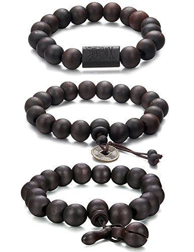 Jstyle 2-3 PCS 11MM Bracciale Buddha Tibetani Braccialetto Perline Elastico... - Ilgrandebazar