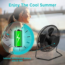 Carica l&#39;immagine nel visualizzatore di Gallery, EasyAcc Ventilatore USB, 8 Pollici 8 Con batteria, Nero