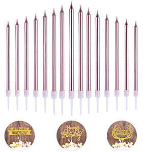 6 Pcs candele lunghe sottili per torte candele metalliche per