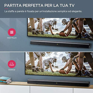 BOMAKER Soundbar 2.0 Canali, Potenza di Picco 80W 110dB, Bluetooth ODINE-Ⅱ - Ilgrandebazar
