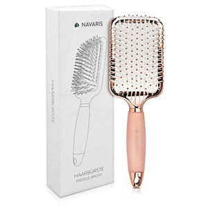 Navaris spazzola piatta per capelli - effetto Oro Rosa - Bianco - Ilgrandebazar
